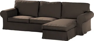 Produktbild von Dekoria Bezug für Ektorp 2-Sitzer Sofa mit Recamiere, braun, Ektorp 2-Sitzer Sofabezug mit Recamiere