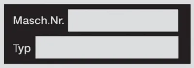 Produktbild von Dreifke® Typenschild, Maschinennummer & Typ, 26 x 74 mm, Aluminium eloxiert -...
