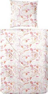 Produktbild von Primera Soft-Seersucker Bettwäsche 135x200 Paisley pink weiß  213066-40