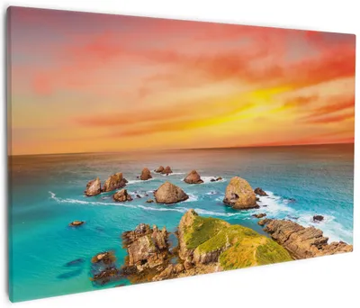 Produktbild von Wallario Premium Leinwandbild Himmel am Abend in Größe 60 x 90 cm