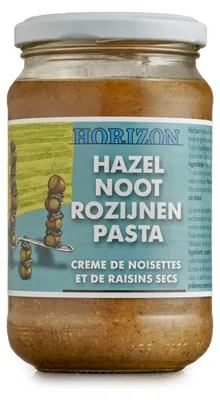 Productafbeelding van Horizon Hazelnoot rozijnenpasta eko  (350 gr)