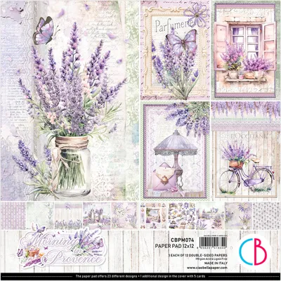 Produktbild von Scrapbook-Papier "Morning in Provence", 12 Blatt, 30,5 x 30,5 cm