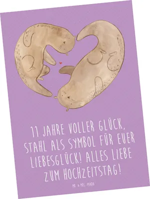 Produktbild von Mr. & Mrs. Panda Postkarte 11. Hochzeitstag Stahlhochzeit - Lavendeltraum - Geschenk, Ansichtskarten, Geschenke, Hochzeitstagssprüche, Hochzeitsgeschenk, Jubiläum, Heirat