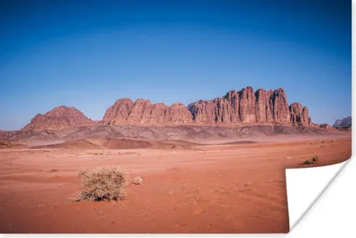 Produktbild von MuchoWow® Poster Klarer blauer Himmel über der roten Wüste in Wadi Rum 120x80 cm - Bilder