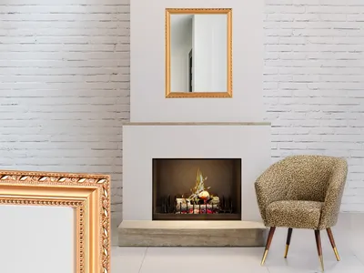 Produktbild von Spiegel mit Goldrahmen, Garderobenspiegel für den Flur über Kommode, Sideboard