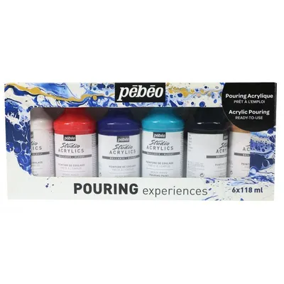 Produktbild von Set mit 6 Acrylfarben für Pouring - 6 x 118 ml