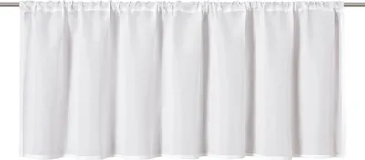 Produktbild von Elbersdrucke Bistrogardine mit Tunneldurchzug Spume 00 weiß halbtransparent 45x140 cm Kurzgardine Scheibengardine für Küche Flur Wohnzimmer Büro Schlafzimmer