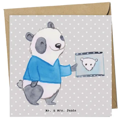 Produktbild von Mr. & Mrs. Panda Grußkarte Radiologie Assistent Herz - Grau Pastell - Geschenk, doppelkarte, faltkarte, Klappkarte, anlasskarte, Glückwunschkarte