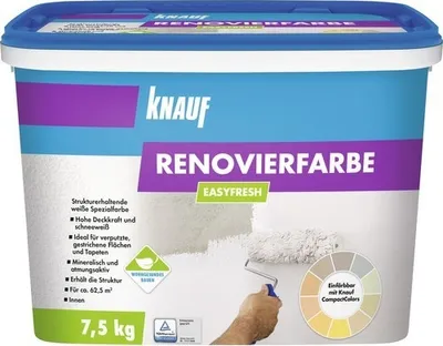 Produktbild von Knauf EASYFRESH Renovierfarbe Schneeweiß 7,5 kg