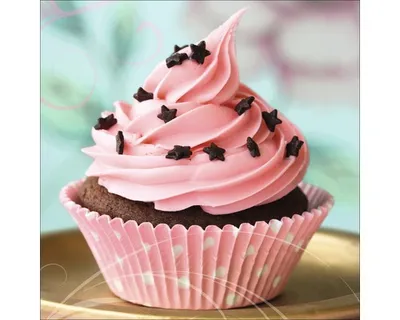 Produktbild von Glasbild 'Pink Muffin' in Pink, quadratisch, im Vintage-Stil, 20x20 cm