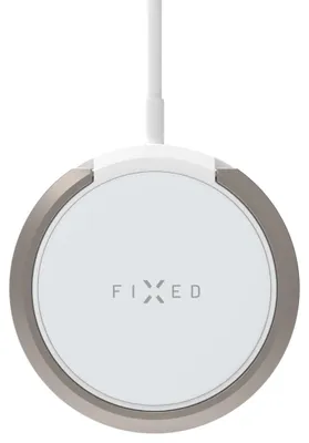 Imagen del producto de Cargador inalámbrico FIXED MagPad con soporte MagSafe y base, 15W – Blanco