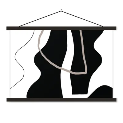 Produktbild von MuchoWow® Textilposter Abstrakt - Minimalismus - Design 60x40 cm mit schwarzem Rahmen - Hölzernes