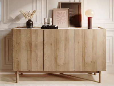 Produktbild von GrainGold Kommode Braha - Kommode mit Türen - Sideboard, TV-Kommode - Kommode Eichefarbe