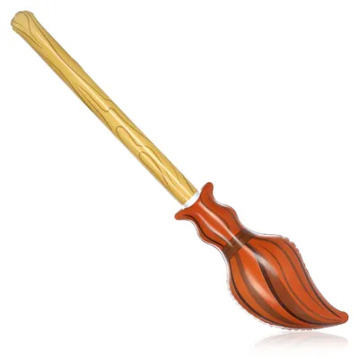 Imagen del producto de Escoba inflable de bruja, 95 cm, decoración para Halloween, juguete para fiestas con temática de brujas