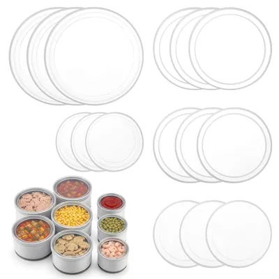 15 Dosenverschlüsse aus PE-Kunststoff, 5 Größen, transparent