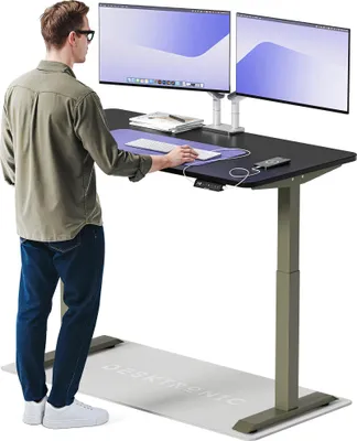 Produktbild von Desktronic HomeOne Elektrisch höhenverstellbarer Schreibtisch 140x70cm Grün/Schwarz mit Memory-Funktion, Anti-Kollisions Technologie, USB-A und USB-C-Ladeanschlüssen