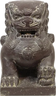 Produktbild von Einzelner Tempelwächter Löwe Shishi Fu Hunde Wächter Löwen Hund Skulptur Steinfigur Figur Links oder Rechts 40 cm