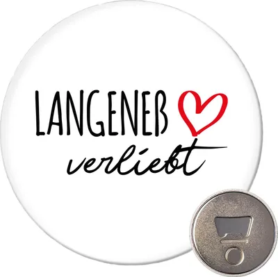 Produktbild von Huuraa Magnet Langeneß verliebt 59mm Kühlschrankmagnet rund Flaschenöffner Geschenkidee