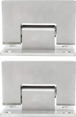 Image de 2Pcs Glass Door Hinge Heavy Duty Glass Door 90 Degree Hinges Durable Stainless Steel Bathroom Gate Clamp for Bathroom Toilet