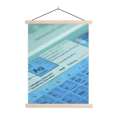 Produktbild von MuchoWow® Textilposter Periodensystem der chemischen Elemente 40x53 cm mit holzfarbenen Rahmen - Schlafzimmer
