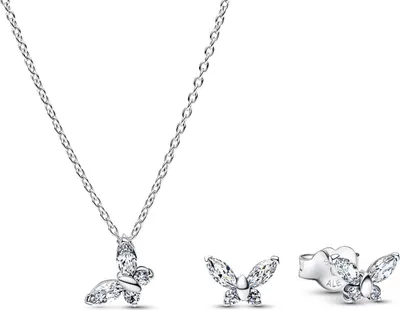 Pandora 21536 Schmuckset für Damen Kette und Ohrringe Schmetterling Silber 1