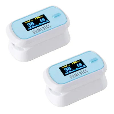 Produktbild von 2x HoMedics Finger Pulsoxymeter OLED Display Blut Sauerstoff SpO2 Messgerät Pulsmessgerät Oximeter