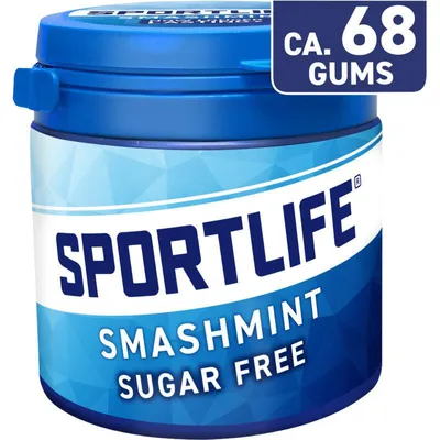 Produktbild von Sportlife Smashmint Kaugummi 102g, zuckerfrei, erfrischender Minzgeschmack