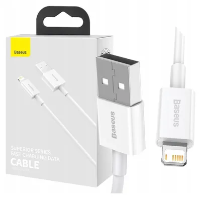 Image de Baseus Superior Usb - Lightning cable 2.4A 2 M Blanc (Calys-C02)