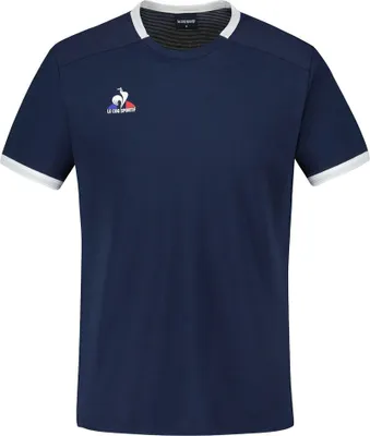 Image de T-shirt de tennis Le Coq Sportif 2320137, modèle N°5, manches courtes, couleur bleu, taille L (homme)