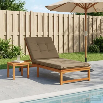 Produktbild von PUEAZU Sonnenliege Kissen GEMERT 100 % Polyester Taupe 190 x 80 x 9 cm - Gartenmöbelauflagen &69836