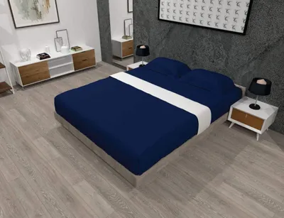 Productafbeelding van Dubbel Hoeslaken - Marineblauw Soft Sheet - 100% Polykatoen, Easy Care Pluizig Quilt Laken, 137 x 190cm (Marineblauw, Tweepersoons)