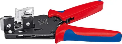 Produktbild von KNIPEX 12 12 11 Präzisions-Abisolierzange mit Formmessern mit Mehrkomponenten-Hüllen brüniert 195 mm