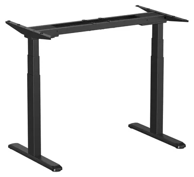 Image de Pied de bureau motorisé assis-debout, à double moteur, Noir