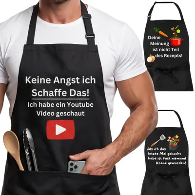 Produktbild von Grillschürze lustig, Kochschürze lustig & Schürze witzig für Herren & Männer Kochschürze Damen lustig, lustige Grillschürze & Schürze küchenschürze