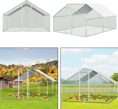 Obrázok produktu pre Izrielar kurník pre kurčatá kurník 3x4x2m kurník pre malé zvieratá voľný výbeh výbeh pre malé zvieratá voliéra voľný výbeh klietka pre kurčatá kurník pozinkovaný