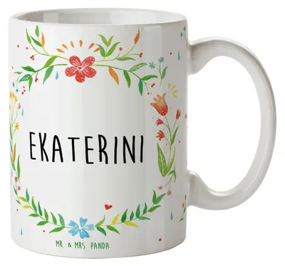 Produktbild von Mr. & Mrs. Panda Becher Ekaterini - Geschenk, Tasse, Kaffeebecher, Keramiktasse, Kaffeetasse, schöne