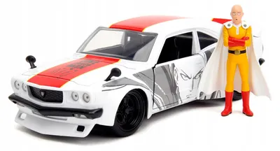 Produktbild von Jada Toys Mazda RX-3 Modellauto mit Saitama Figur 1:24