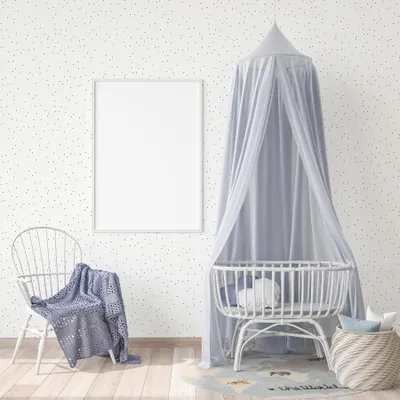 Produktbild von TADESSI Tapete Kinderzimmer M1-No.734 Vliestapete Blau Weiß Sterntapete Jungenzimmer Mädchenzimmer