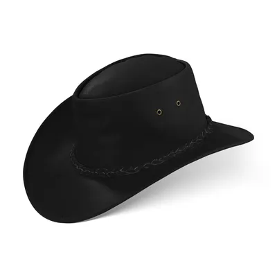 Produktbild von MELBOURNE Cowboy Western Wickel Hut Rindsleder Größe M Black