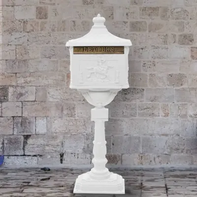 Productafbeelding van Living Store Wandbriefkasten, aluminium, vintage-stijl, roestvrij, wit