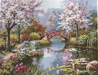 Zdjęcie produktu dla Obraz liczbowy z ramą Obraz - Pejzaż, Park Wiosenny 40x50 cm