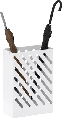 Obrázek produktu pro Koupelnová polička - nástěnná - tenký design - 4 háčky - 28 × 14 × 41 cm - bílá