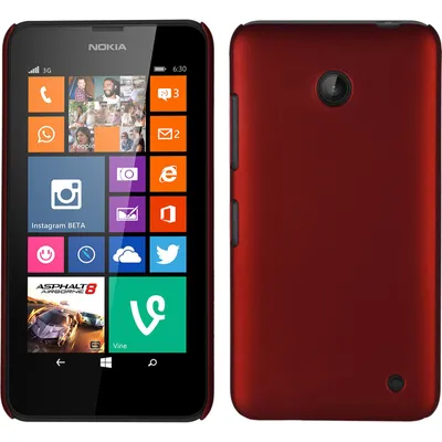 Produktbild von PhoneNatic Case kompatibel mit  Nokia Lumia 630 - Hülle rot gummiert Hard-case + 2 Schutzfolien