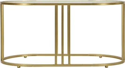 Image de Table basse Tavolo 90 x 50 x 45 cm métal verre or