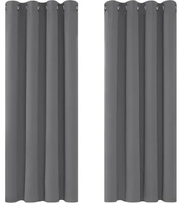 Produktbild von Verdunkelungsvorhang Blickdicht Thermogardine Ösen Hellgrau 2er Set 138x117cm