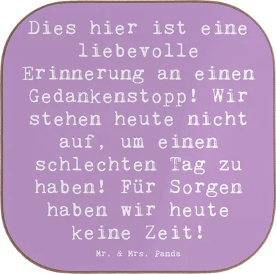 Produktbild von Mr. & Mrs. Panda Untersetzer für Gläser Spruch Freude Erleben - Lavendeltraum - Geschenk, Flaschenuntersetzer, liebevolle Erinnerung, positives Denken, Motivation, Zitat