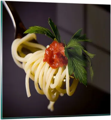 Produktbild von Bilder auf glas - Italien pasta spaghetti - 60x60cm - Glasbilder - Wandbilder - Kunstdruck - zum Aufhängen bereit - Wanddekoration aus Glas - Glas Bilder - Wandbild auf Glas - GAC60x60-1307