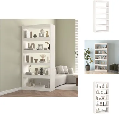 Zdjęcie produktu dla vidaXL Regał/rozdzielacz do pokoju biały 80x30x167,4 cm lite drewno sosnowe - Regały i biblioteczki