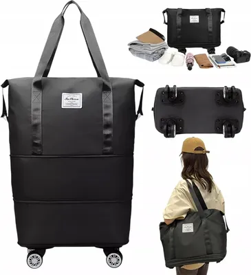 Produktbild von STILVORA Faltbare Reisetasche mit Rollen,Erweiterbar,Damen Trolley Tasche,Wasserdichte Polyester,Leicht & Platzsparend,Ideal für Reisen & Weekendtrips