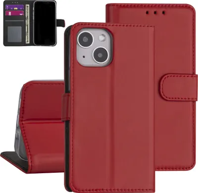 Produktbild von iPhone 13 Mini Book type case - Red - Card holder - Magnetic closure